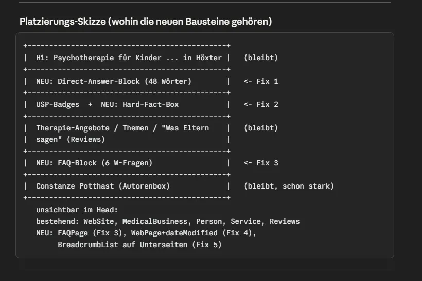 GEO-Report: Platzierungs-Skizze der neuen Bausteine